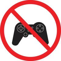 game is prohibited icon on white background. no gaming sign. flat style. vector