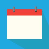 blank calendar icon on blue background. calendar icon sign. calendar day symbol. square icon calendar day. flat style.