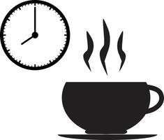 icono de tiempo de descanso sobre fondo blanco. señal de tiempo de café. símbolo de la hora del té. estilo plano vector