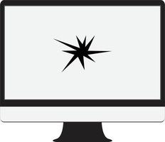 broken monitor icon on transparent background. Broken computer monitor sign. Broken Screen Monitor symbol. flat style. vector