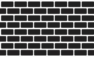 wall brick icon white background. wall sign. black brick wall seamless background. flat style. vector