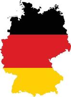 mapa y bandera de alemania sobre fondo blanco. símbolo del mapa de la bandera de Alemania. signo de mapa de alemania. estilo plano vector