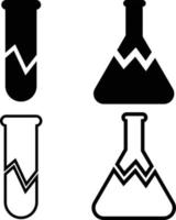 broken laboratory beaker sign. test tube icon on white background. flat style. vector