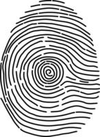 black fingerprint on white background. Fingerprint Scan sign. Thumbprint symbol. flat style. vector