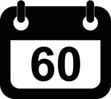 icono de dos meses sobre fondo blanco. Signo de 60 días. estilo plano vector