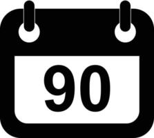 icono de tres meses sobre fondo blanco. Signo de 90 días. estilo plano vector