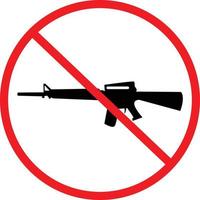 silueta blanca y roja sin pistola. no se permiten armas de fuego. prohibición del símbolo del arma. estilo plano