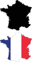 Map of France on white background. France map with flag sign. flat style. vector