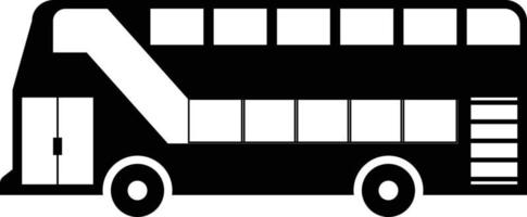 icono de autobús de dos pisos sobre fondo blanco. señal de autobús. estilo plano símbolo de autobús londinense negro. vector