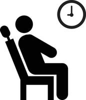 icono de espera sobre fondo blanco. señal de la sala de espera. símbolo de entrevista. estilo plano vector