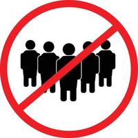 Social Distancing on white background. Avoid crowds sign. Prohibition sign for quarantine symbol. No crowd logo. flat style. vector