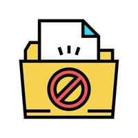 file didn't save in online folder color icon vector illustration