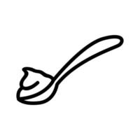 yogurt in a spoon icon vector outline illustration