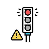 prohibition traffic light for safe children color icon vector illustration