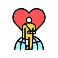 invalid patient refugee world help color icon vector illustration