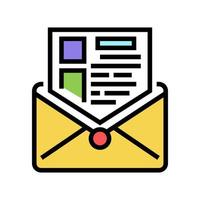 sending mail report color icon vector illustration