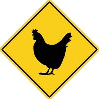 Chicken crossing sign on white background. Chicken symbol. chicken crossing sign. flat style. vector