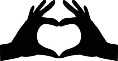 hands making heart on white background. formatting a heart symbol. flat style. vector