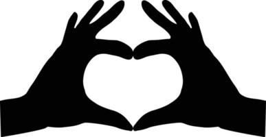 hands making heart on white background. formatting a heart symbol. flat style. vector