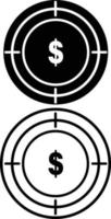 Investment target icon on white background. Business target sign. Target money symbol. focus dollar logo. flat style. vector