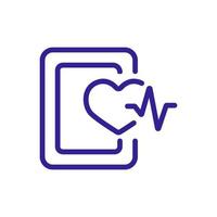 cardio diagnosis icon vector outline illustration