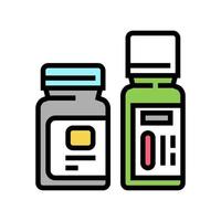 botellas con homeopatía medicamento médico color icono vector ilustración