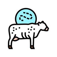 anthrax cow color icon vector illustration