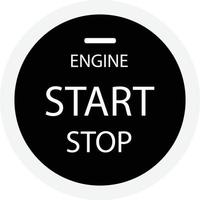 engine start stop button on white background. start engine button. vector