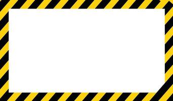 Black and yellow warning line striped rectangular background. rectangular warning sign. Hazard stripes background with space for text. flat style. vector