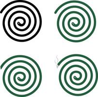 mosquito repellent coil icon on white bakground. green mosquito coil sign. mosquito repellent symbol.  insect repellant logo. flat style.
