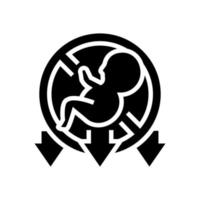 aborto espontáneo bebé glifo icono vector ilustración