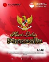 National day. Indonesian Pancasila Day Vector Illustration