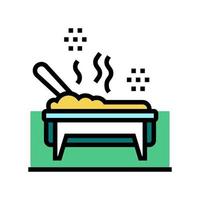 cooked meal in catering dish color icon vector illustration