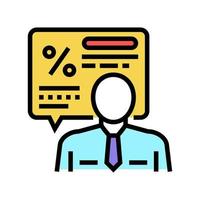 manager explaining loan color icon vector illustration