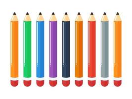 Coloured Pencils On White Background vector