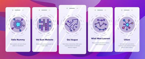 Data Analysis Analytic Onboarding Icons Set Vector