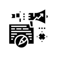 content marketing copywriting glyph icon vector illustration