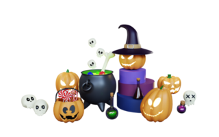 ilustração de abóbora de renderização 3d de halloween png