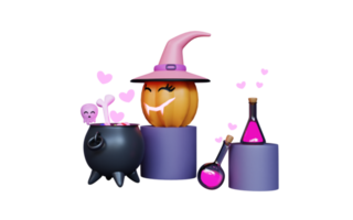 illustrazione della zucca di rendering 3d di halloween png