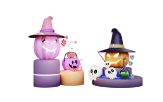 ilustração de abóbora de renderização 3d de halloween png