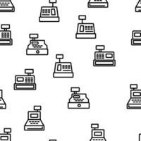 Cashier Equipment Vector Seamless Pattern