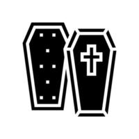 coffin halloween glyph icon vector illustration