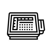 self service pos terminal line icon vector illustration