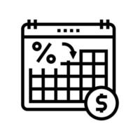 date for pay loan line icon vector illustration