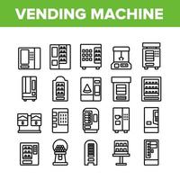 Vending Machine Selling Service Icons Set Vector