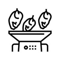 mincing machine chicken meat factory line icon vector illustration