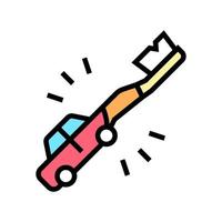 teethbrush car shape color icon vector illustration