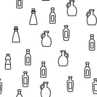 Oil Bottle Package Vector Seamless Pattern