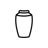 low necked vase icon vector outline illustration