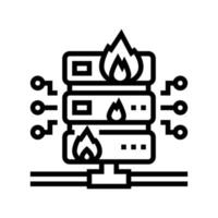 server fire security system line icon vector illustration